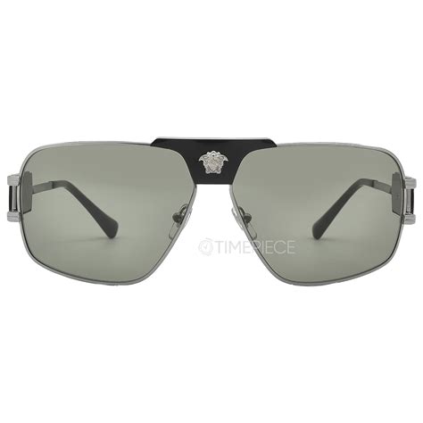 versace mens sunglasses gunmetal green lens|Versace Green Navigator Men's Sunglasses VE2251 1001/2 63.